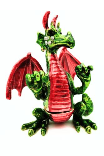 Figurka smoka na prezent – dekoracyjna ozdoba do domu, fantasy figurka do salonu i pokoju