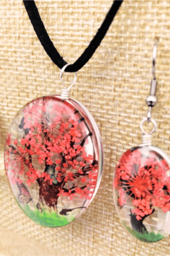 Biżuteria handmade komplet damski – ręcznie wykonany zestaw biżuterii, elegancki prezent dla niej