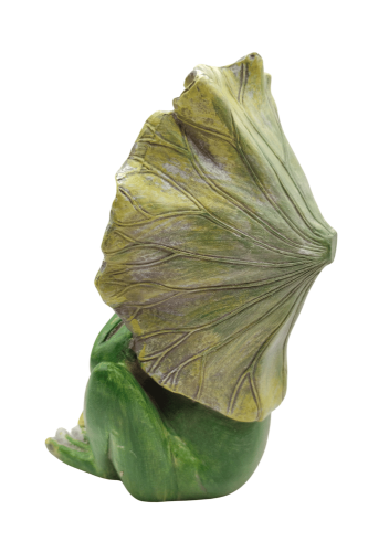 Figurka żaba w kapeluszu z liścia1.png