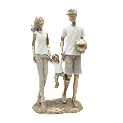 Figurka rodziny z dzieckiem – elegancka dekoracja symbolizująca bliskość i rodzinne więzi.
